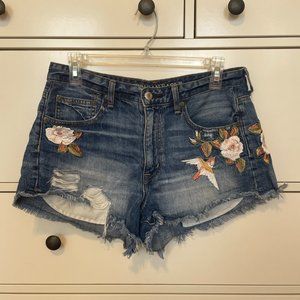 American Eagle Embroidered Jean Shorts